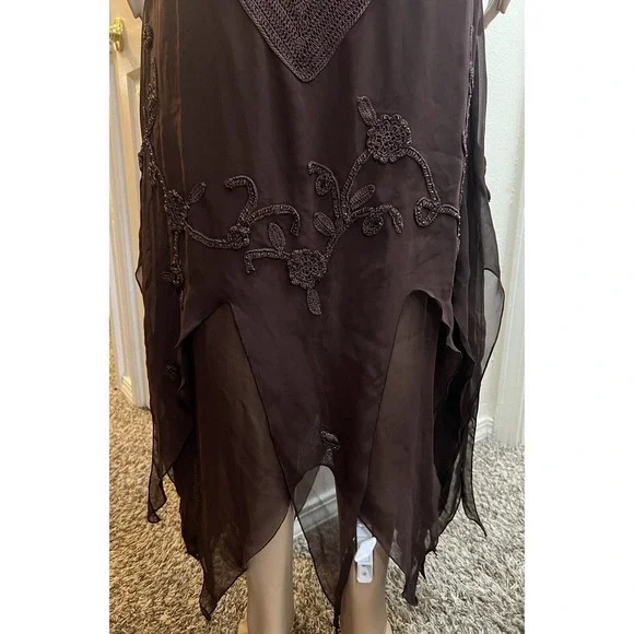 Kroshetta Papillon Womens Beaded Crochet Gown Large Hand Made Embroidered‎ - Picture 11 of 16